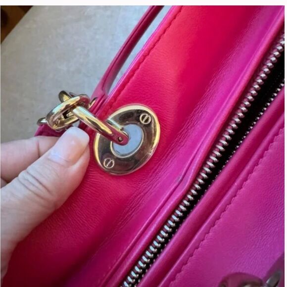 AUTHENTIC! *Barbie--PINK* CHRISTIAN DIOR Lady Dior Large Cannage Lambskin Bag - Picture 10 of 16